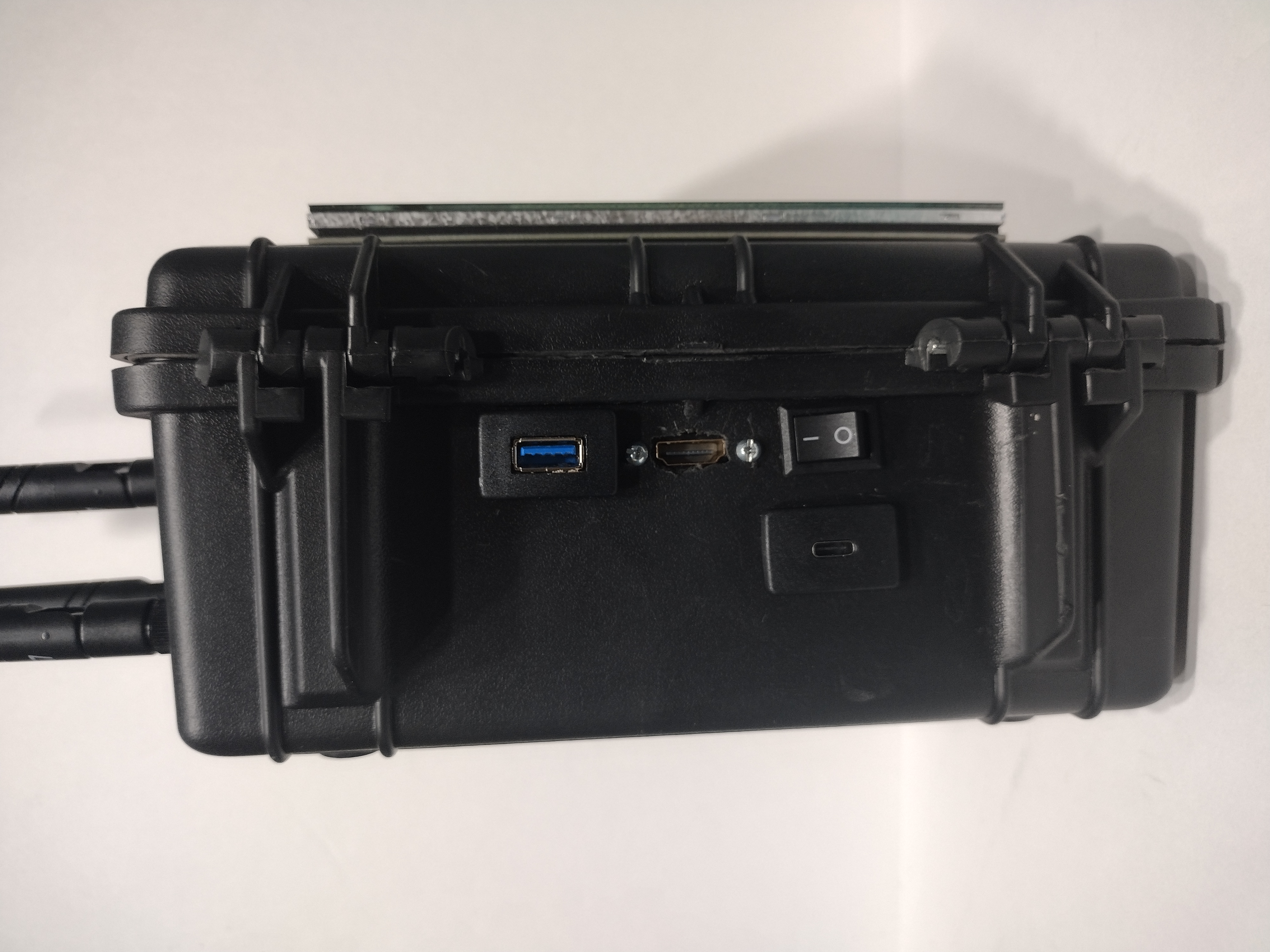 The left side of the WASSUP case showing its ports